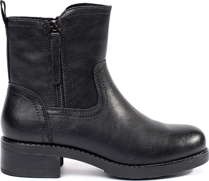 Čierne kožené dámske členkové topánky Sergio Leone, podpätok 4 cm BT353-S-B Veľkosť: 36