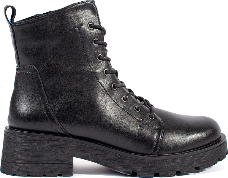 Kožené členkové topánky na hrubej podrážke Sergio Leone, podpätok 4,5 cm TR704-S-B Veľkosť: 36