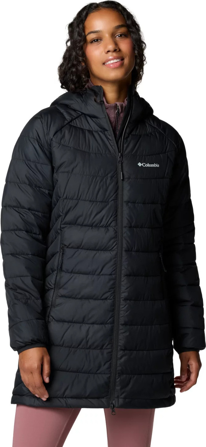 Čierna dámska dlhá prešívaná bunda Columbia Powder Lite II Mid Jacket 2089371010 Veľkosť: S