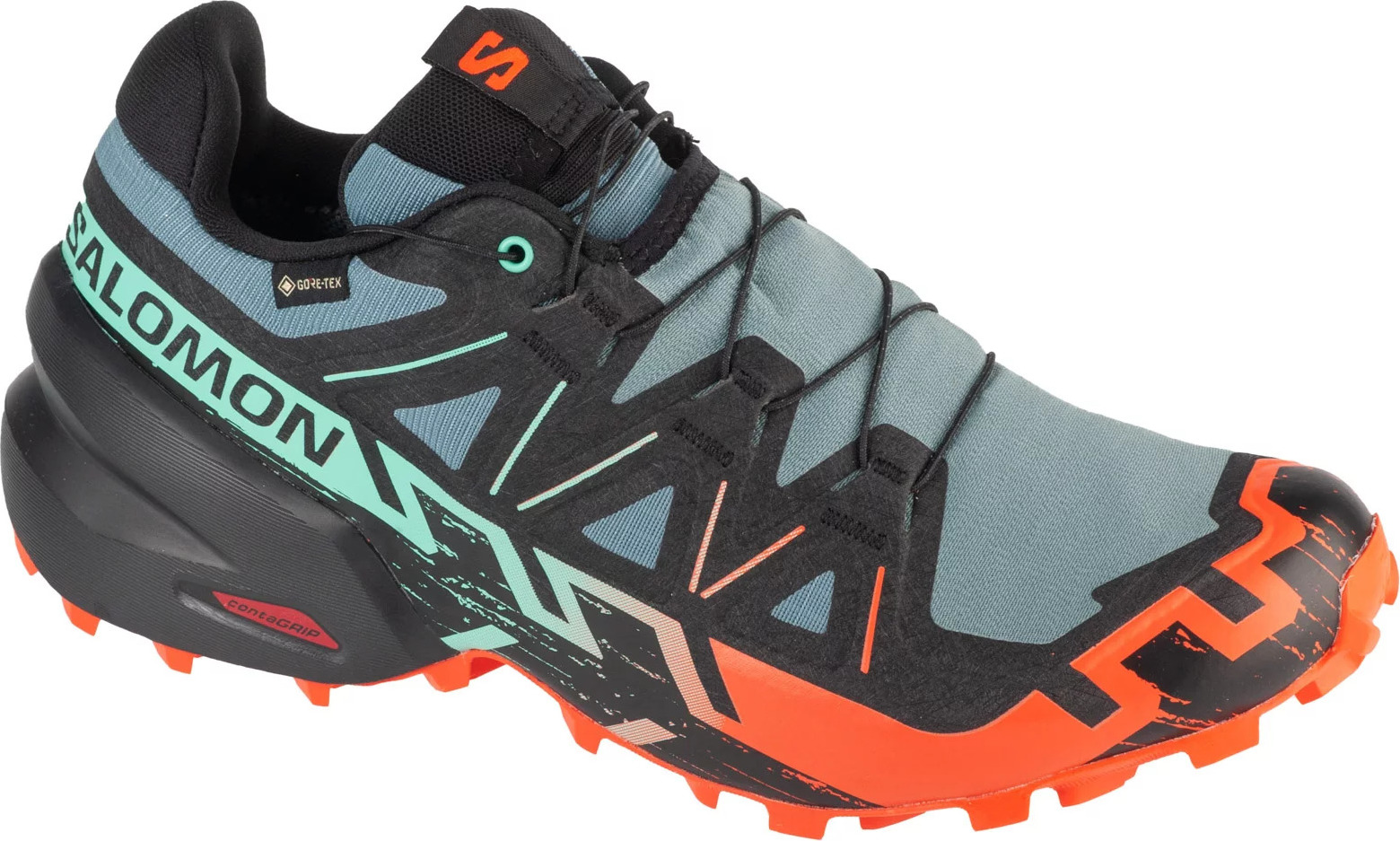 Sivo-oranžové pánske bežecké topánky Salomon Speedcross 6 GTX 477013 Veľkosť: 42