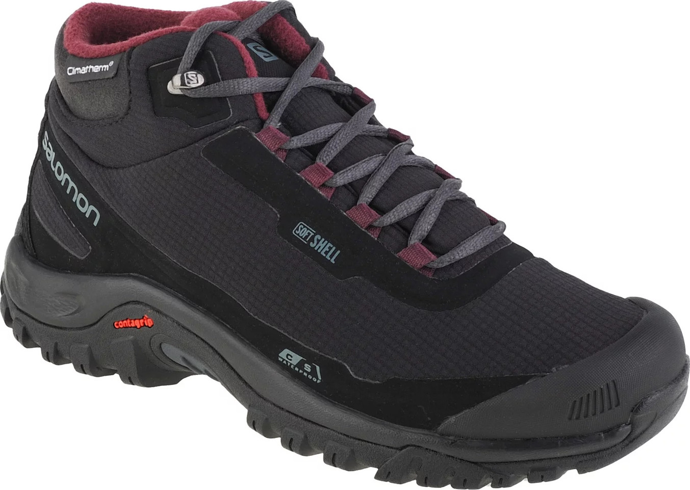 Čierno-ružová dámska treková obuv Salomon Shelter CS WP W 411105 Veľkosť: 38