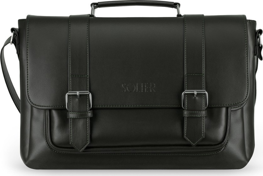Elegantná pánska čierna taška na notebook SOLIER (S25 BLACK) Veľkosť: ONE SIZE