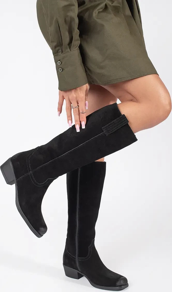 Čierne dámske kožené zateplené čižmy Sergio Leone KZ268-S-B Veľkosť: 36