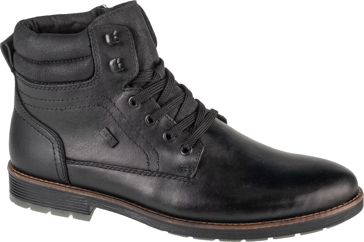 Čierna pánska kožená členková obuv Rieker Booties F4544-00 Veľkosť: 43