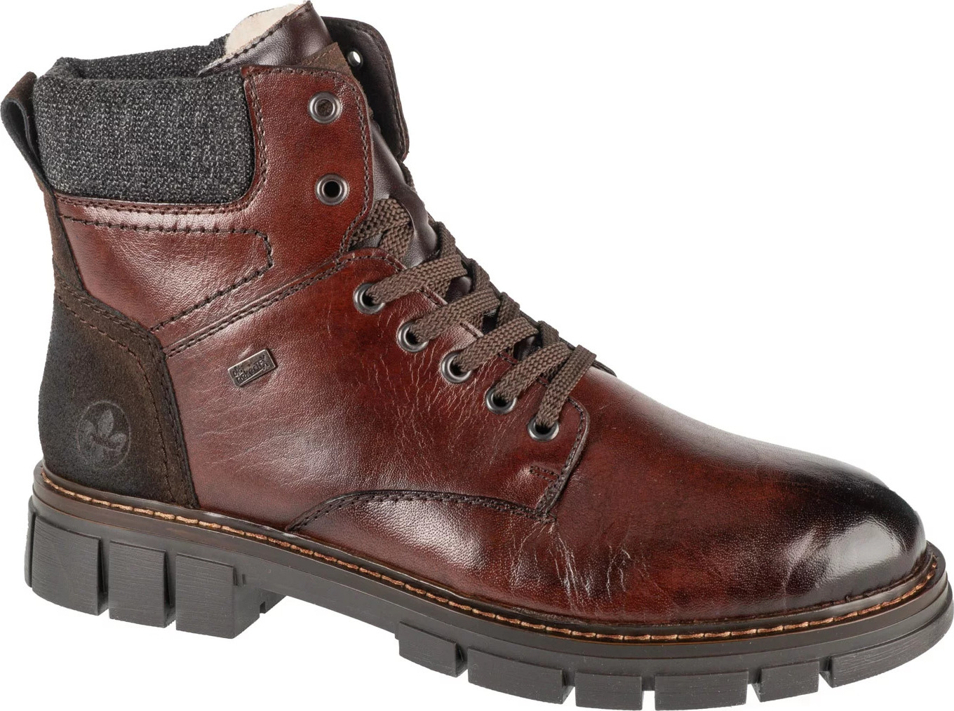 Hnedé pánske kožené členkové topánky Rieker Booties 32205-25 Veľkosť: 45
