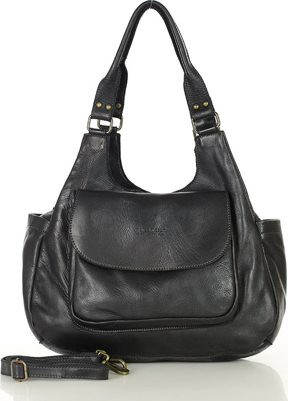 MARCO MAZZINI čierna kožená retro kabelka (v154d) Veľkosť: ONE SIZE