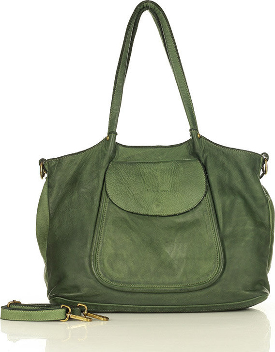 MARCO MAZZINI Zelená dámska shopper bag (v86f) Veľkosť: ONE SIZE