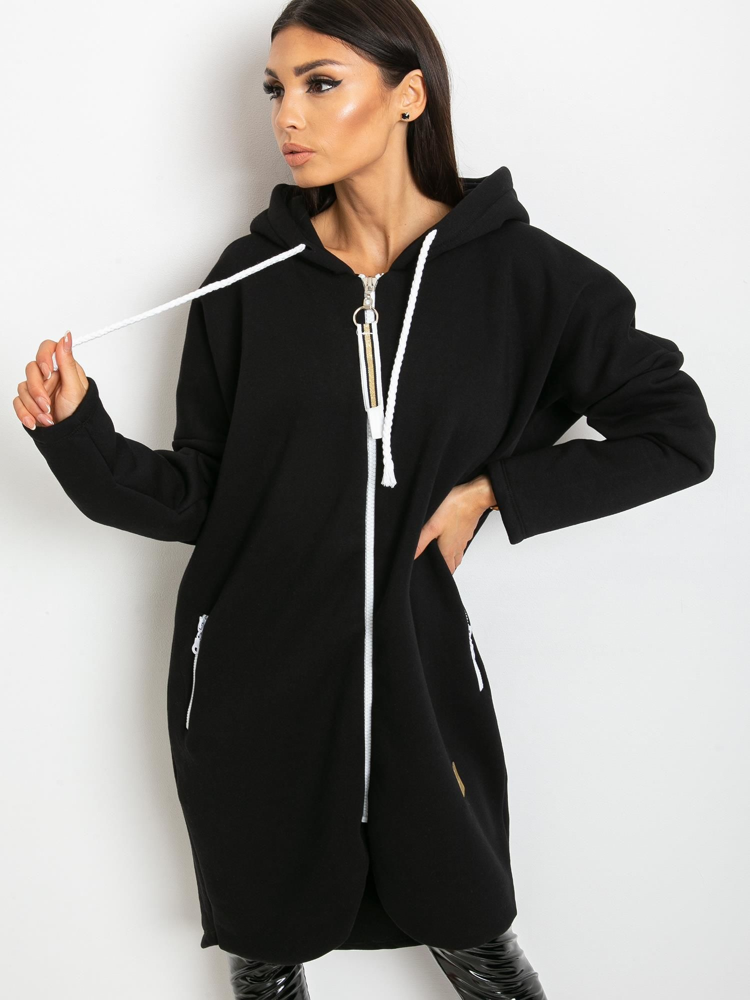 Čierna dámska mikina na zips RV-BL-4742.20P-black Veľkosť: S/M