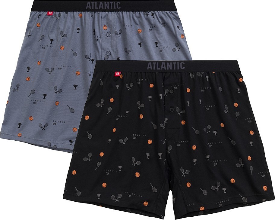 Súprava 2 pánskych trenírok Atlantic 2MBX-052 A'2 S-2XL Veľkosť: XL, Barva: čierno-modrá