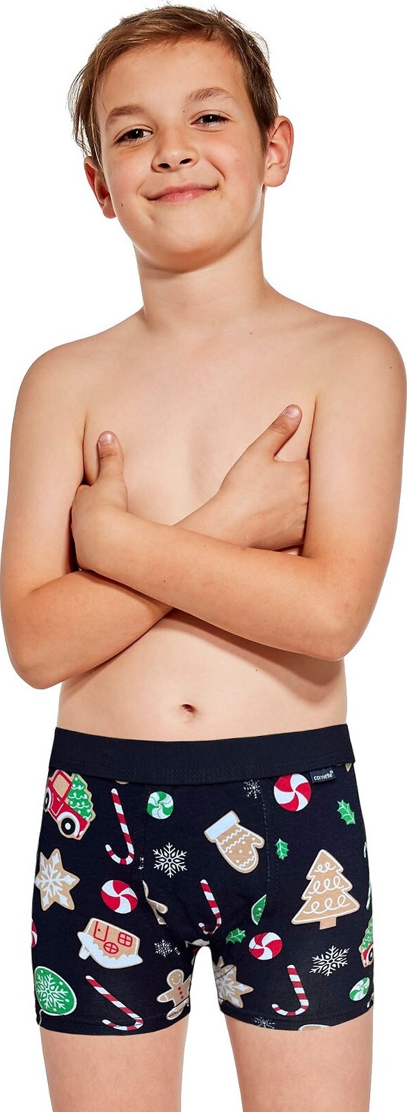 Chlapčenské vianočné boxerky Bokserki Cornette Kids Boy 701/145 Candy 3 86-128 Veľkosť: 122/128, Barva: Modrá