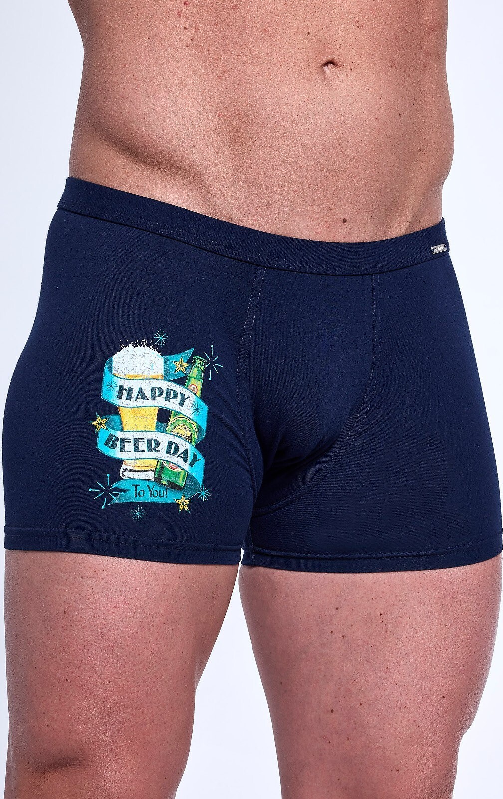 Tmavomodré boxerky s potlačou Cornette Tattoo 280/238 Beer Day S-2XL Veľkosť: S, Barva: tmavomodrá