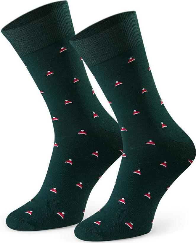 Tmavozelené pánske vianočné ponožky Art.056 JC237, GREEN Veľkosť: 39/41