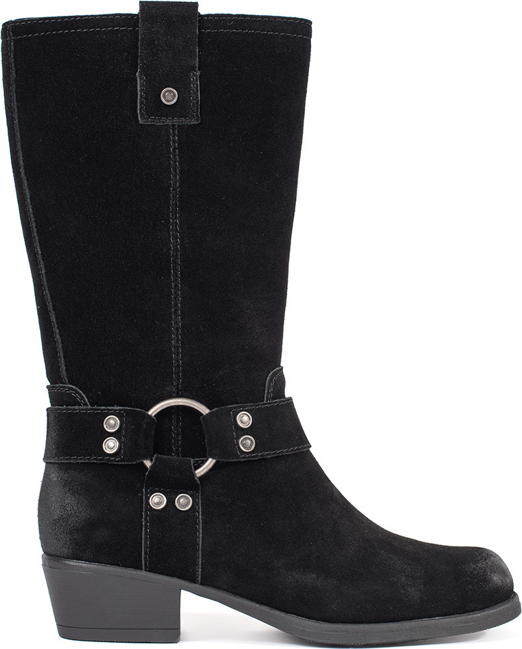 Čierne kožené dámske kovbojky Sergio Leone, podpätok 4 cm KZ265-S-B Veľkosť: 36