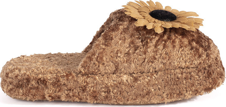 Hnedé detské šľapky s ozdobným kvetom CX7604-1X-BR Veľkosť: 33