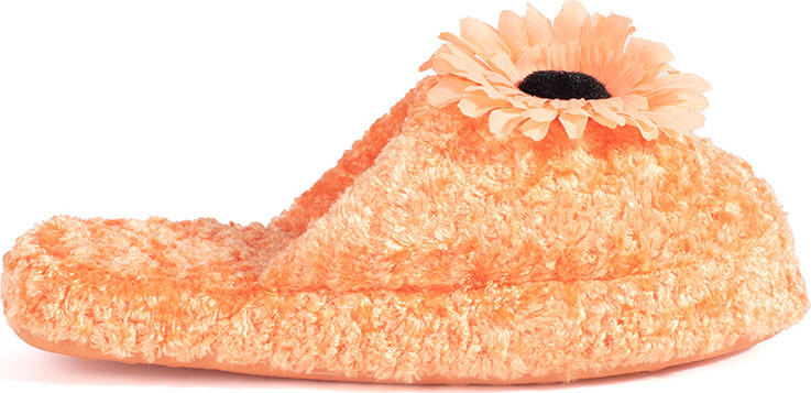 Oranžové detské šľapky s ozdobným kvetom CX7604-1X-OR Veľkosť: 34