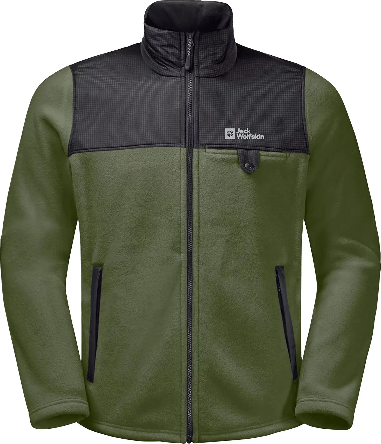 Tmavozelená pánska fleecová bunda Jack Wolfskin Dna Grizzly Fleece FZ M 1709982-4129 Veľkosť: L