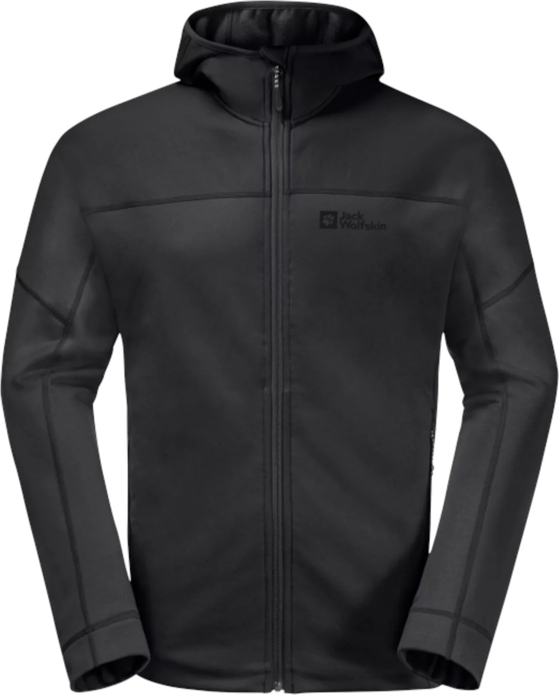 Čierna pánska fleecová bunda Jack Wolfskin Hirschberg Hooded FZ M 1710881-6000 Veľkosť: L