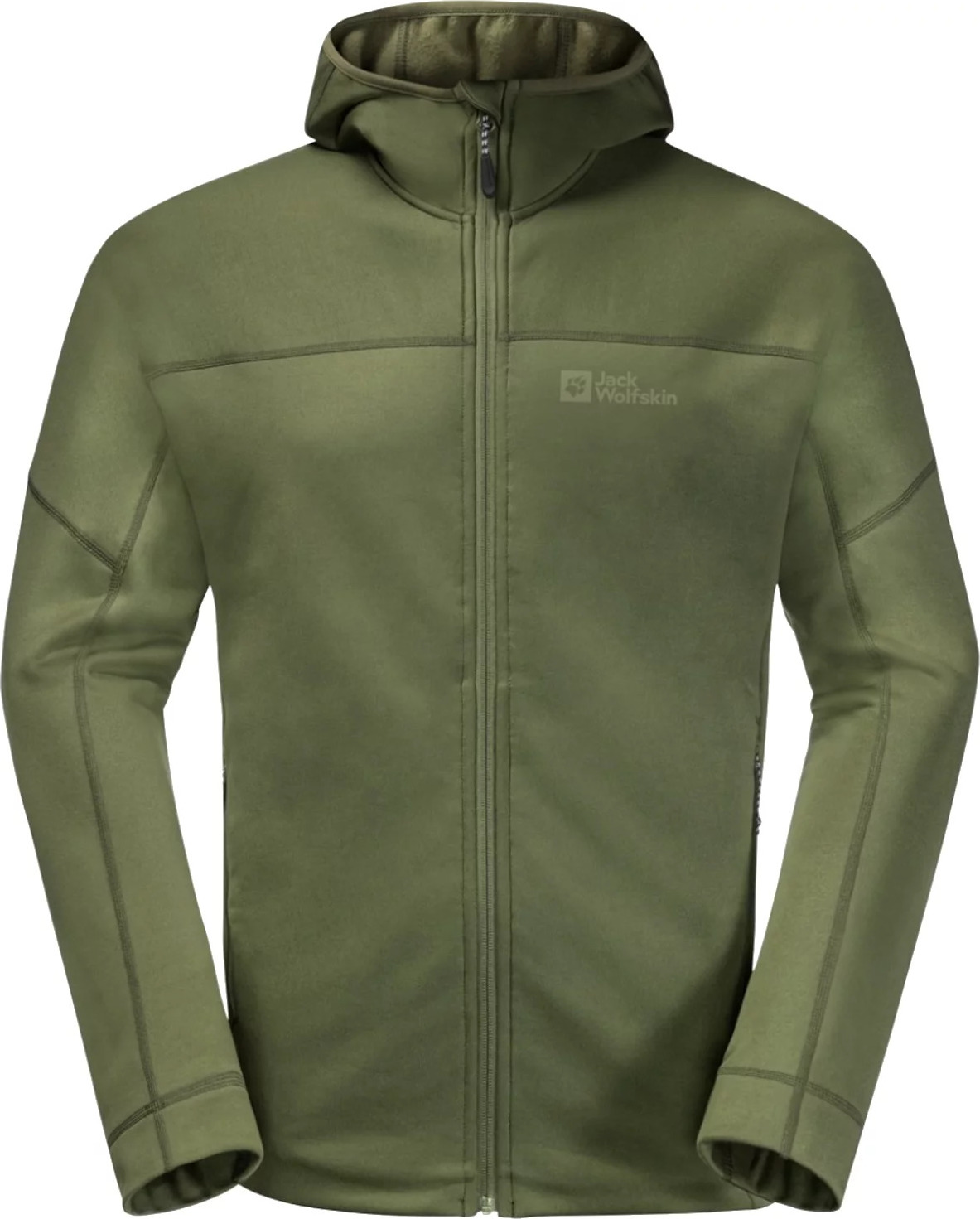 Tmavozelená pánska fleecová bunda Jack Wolfskin Hirschberg Hooded FZ M 1710881-4129 Veľkosť: 3XL