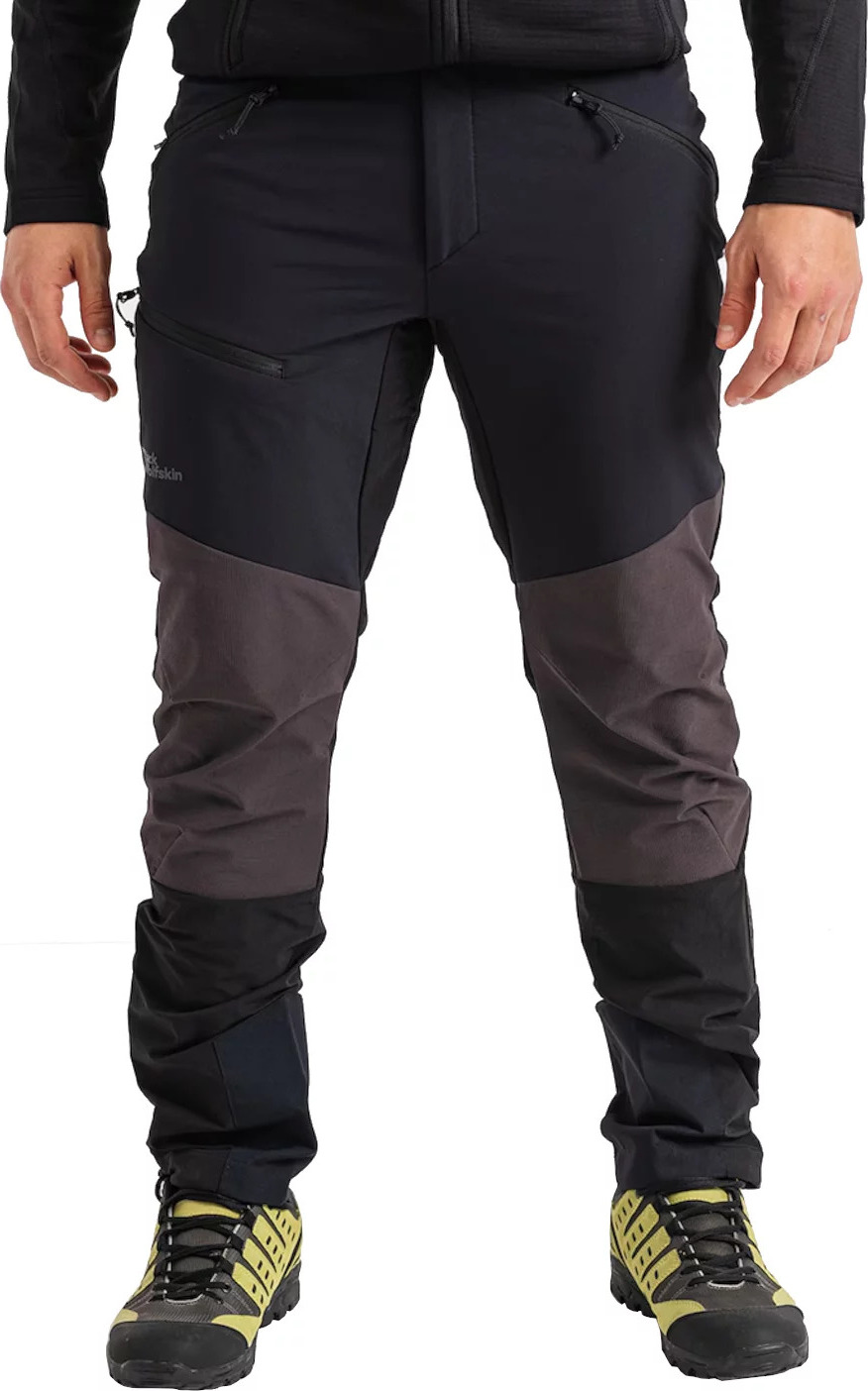 Čierne pánske softshellové turistické nohavice Jack Wolfskin Salmaster Pants M 1507831-6000 Veľkosť: 58