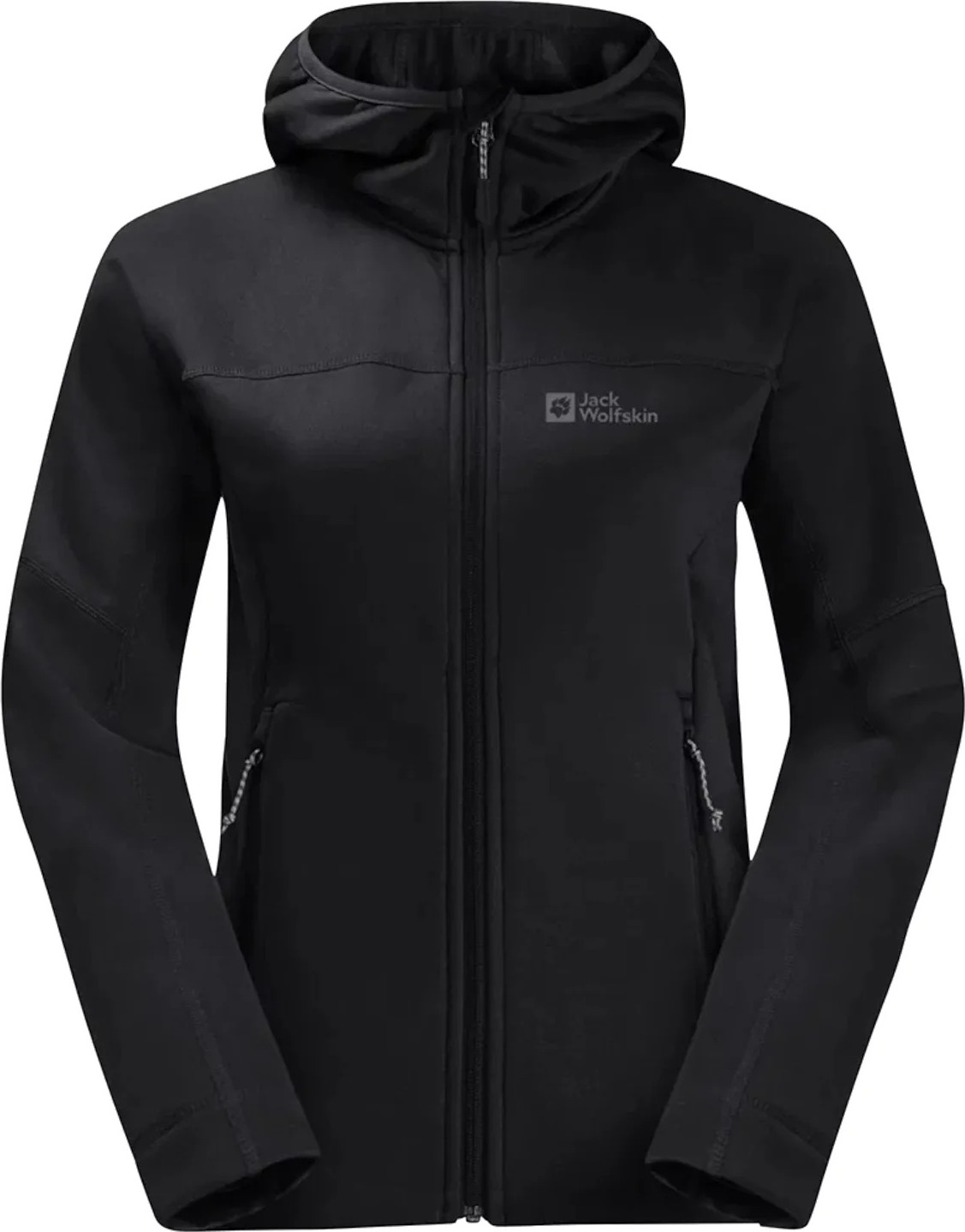 čierna dámska funkčná mikina Jack Wolfskin Hirschberg Hooded FZ W 1710871-6000 Veľkosť: 2XL