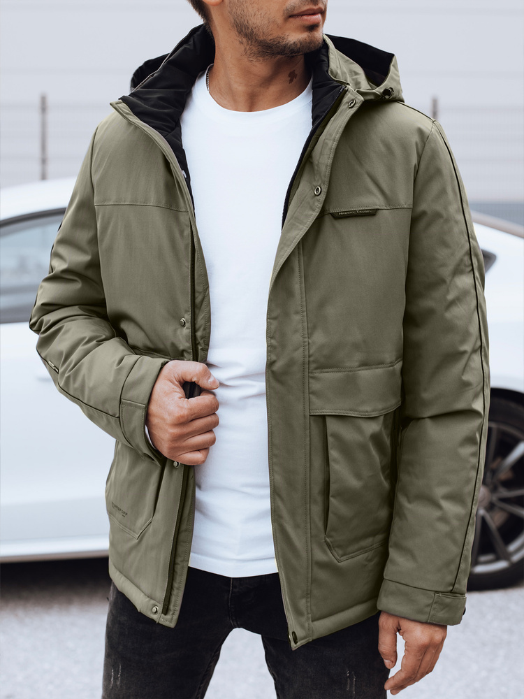 Pánska khaki zimná bunda s odopínacou kapucňou TX4905 Veľkosť: 3XL