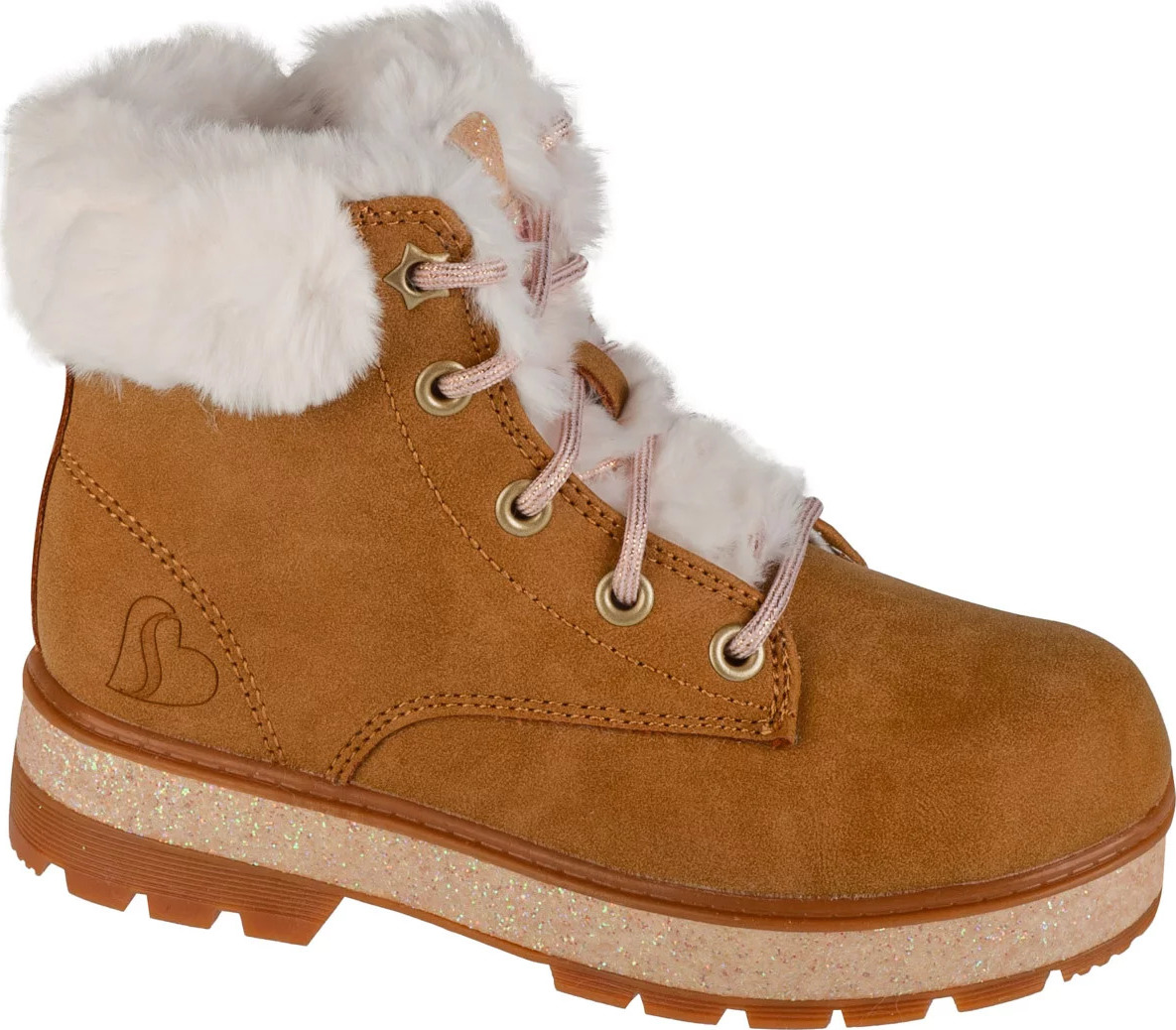 Svetlohnedé dievčenské zimné členkové topánky Skechers Street Glitz 310952L-CSNT Veľkosť: 29