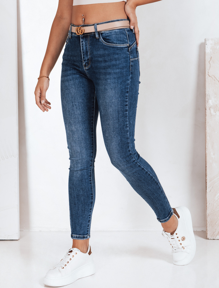 Dámske modré džínsy s vysokým pásom SLIMZOME UY2196 Veľkosť: 28