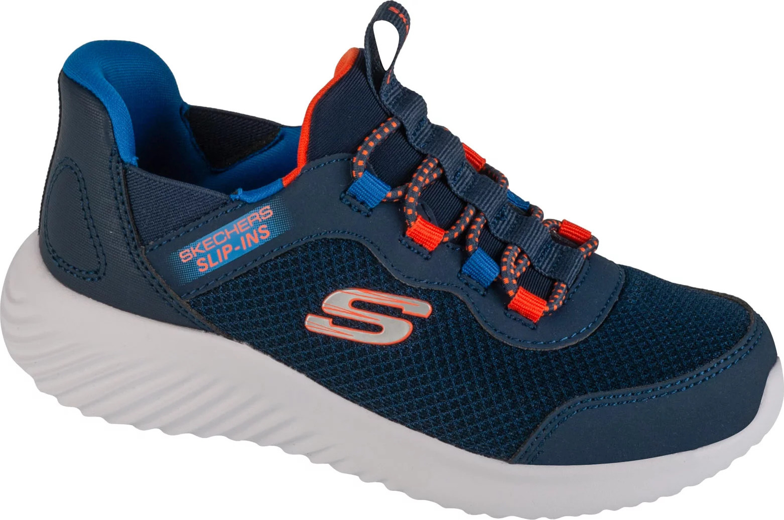 Tmavomodré chlapčenské tenisky Skechers Slip-Ins: Bounder - Brisk-Burst 403822L-NVBL Veľkosť: 30