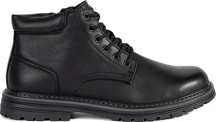 Pánske zateplené čierne šnurovacie topánky DS97730-B Veľkosť: 41