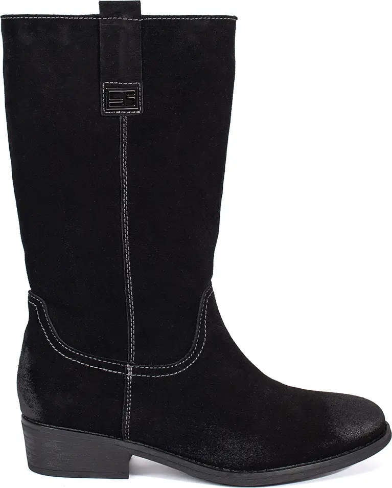 Čierne dámske kožené čižmy typu kovbojky na podpätku Sergio Leone, podpätok 3,5 cm KZ287-S-B Veľkosť: 36