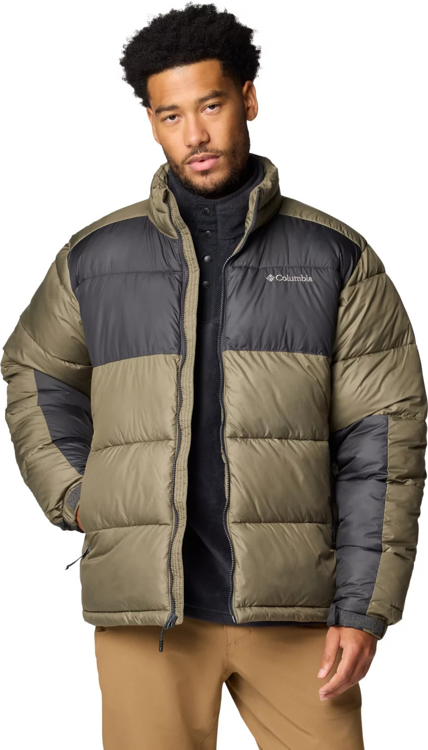 Zeleno-čierna pánska zimná prešívaná bunda Columbia Pike Lake II Jacket 2050941399 Veľkosť: L