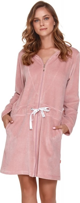 Doctor Nap svetloružový župan s kapucňou Veľkosť: 3XL