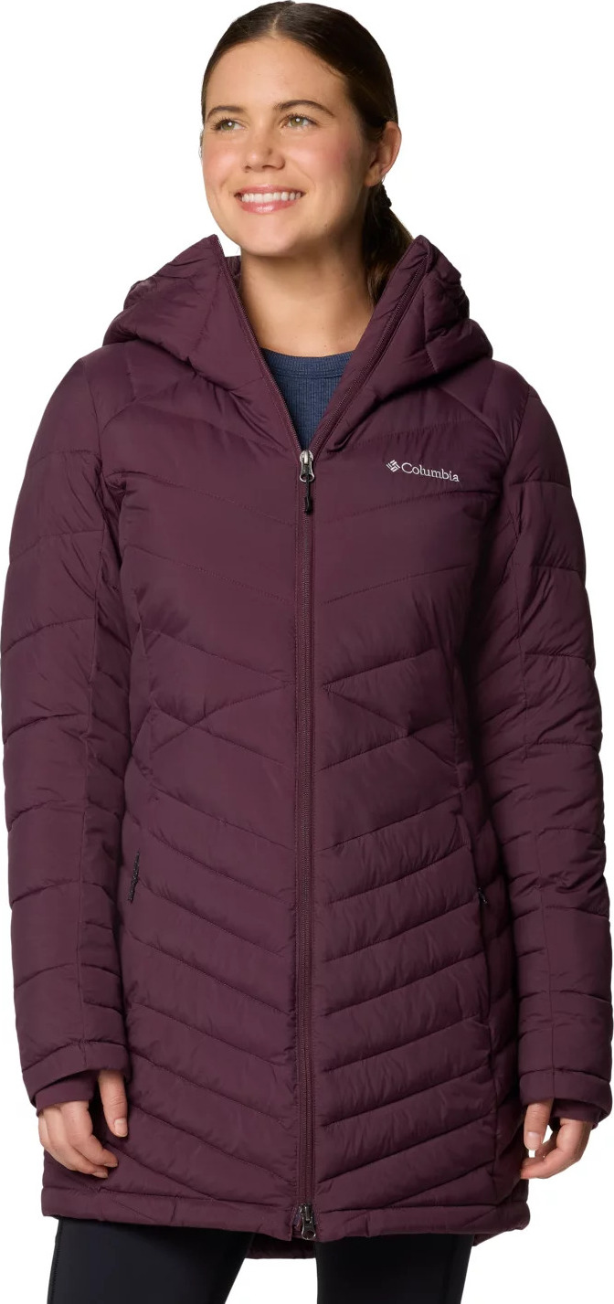 Burgundy dámska dlhšia prešívaná bunda Columbia Joy Peak Hooded II Mid Jacket 2088641607 Veľkosť: M