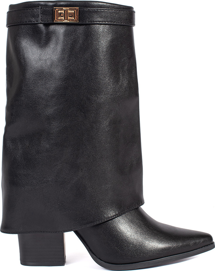 Čierne elegantné dámske čižmy na podpätku, podpätok 9 cm RXJ-255B Veľkosť: 36