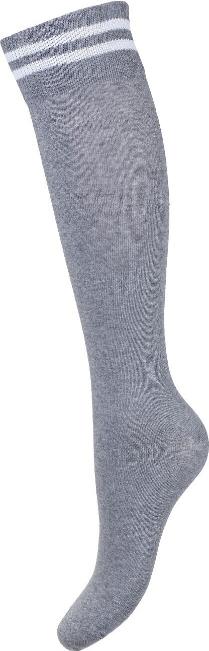 Dámske podkolienky s pruhovanými manžetami Milena 0248-004 Zo ściągaczem w paski 37-41 Veľkosť: 37-41, Barva: biela melanž