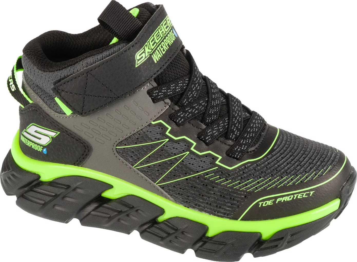 Sivo-zelené chlapčenské členkové tenisky Skechers Tech-Grip - High-Surge 403806L-CBLM Veľkosť: 29