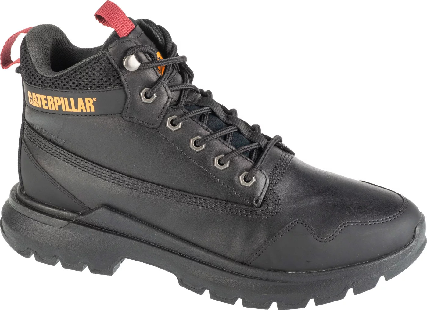 Čierne pánske kožené členkové topánky Caterpillar Colorado Sneaker WP P725946 Veľkosť: 41