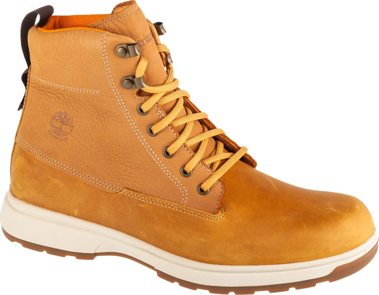 Svetlohnedé pánske kožené členkové topánky Timberland Atwells Ave WP Boot 1A43VN Veľkosť: 44,5