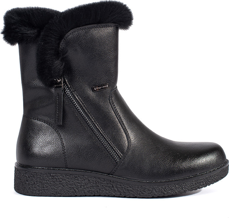 Zateplené kožené čierne dámske členkové topánky s kožušinou Sergio Leone BT338-S-B/LIC Veľkosť: 40