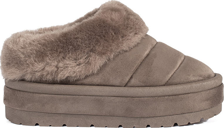 Svetlohnedé nízke nazúvacie dámske válenky s kožušinou 9042TA Veľkosť: 40