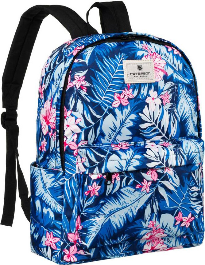 Tmavomodrý batoh s kvetinovým vzorom Peterson PTN 79904 Veľkosť: ONE SIZE