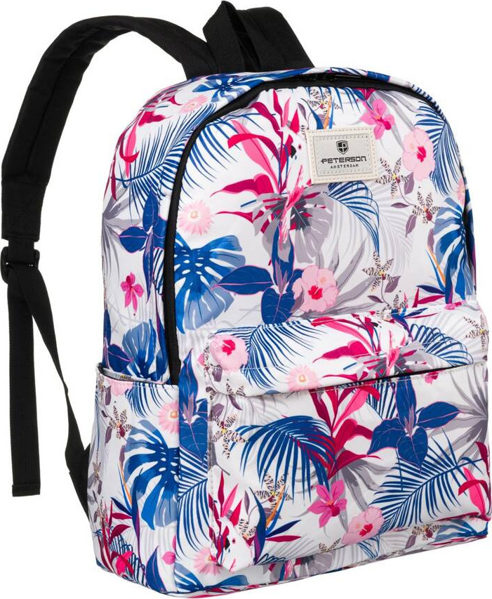 Bielo-modrý batoh s kvetinovým vzorom Peterson PTN 79904 Veľkosť: ONE SIZE