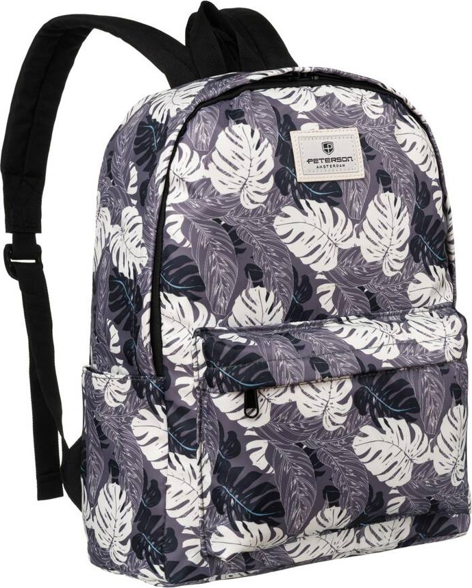 Tmavosivý batoh s kvetinovým vzorom Peterson PTN 79904 Veľkosť: ONE SIZE
