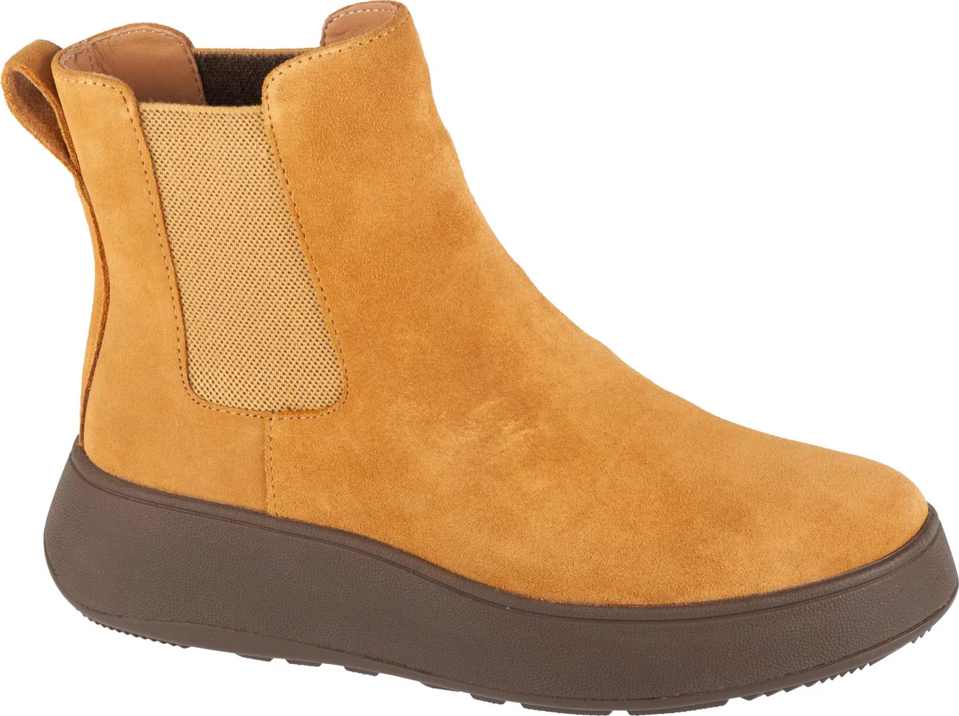 Svetlohnedé dámske kožené chelsea topánky FitFlop F-Mode GR7-A77 Veľkosť: 40