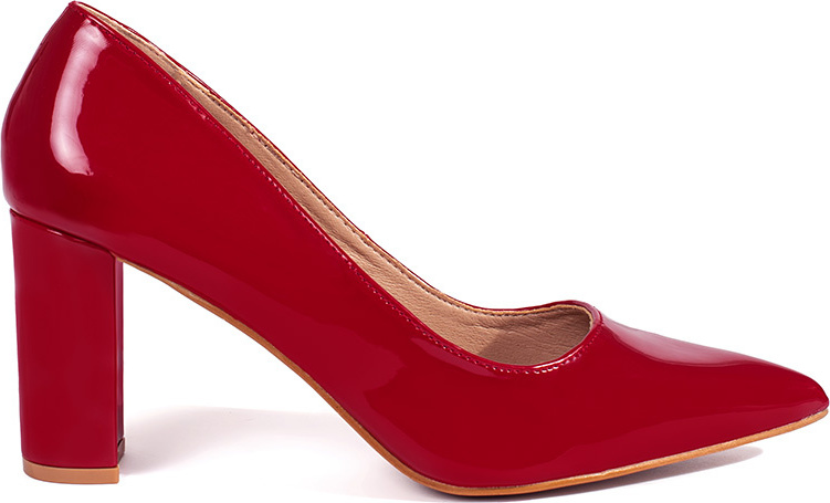 Elegantné lakované červené lodičky na stĺpiku, podpätok 8 cm AI08WI Veľkosť: 37