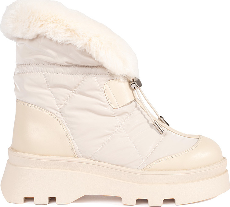 Smotanové dámske snehule s kožušinou JJ56BE Veľkosť: 36