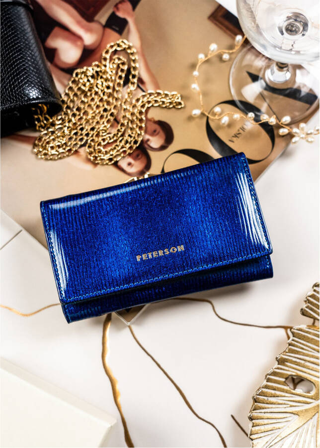 Elegantná tmavomodrá priestranná dámska peňaženka Peterson Y717 PTN 55020-PR Veľkosť: ONE SIZE