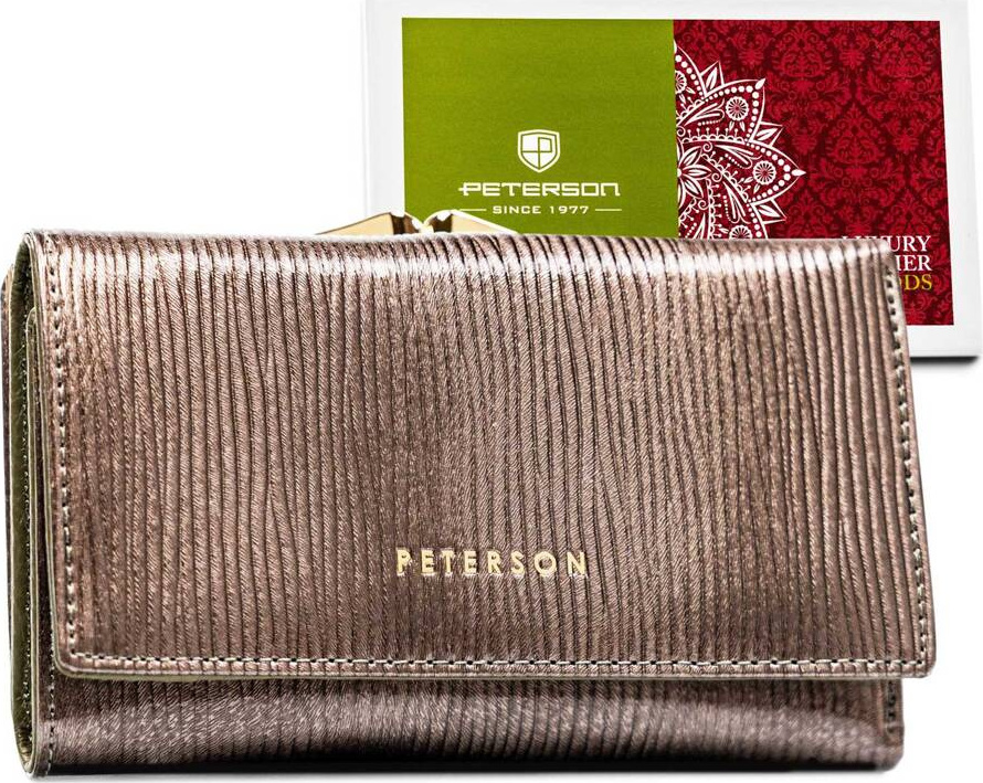 Elegantná strieborná priestranná dámska peňaženka Peterson Y716 PTN 55020-PR Veľkosť: ONE SIZE