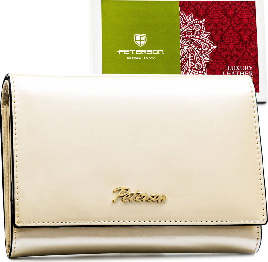 Béžovo-zlatá klasická dámska peňaženka Peterson Y713 PTN 1N-445 Veľkosť: ONE SIZE