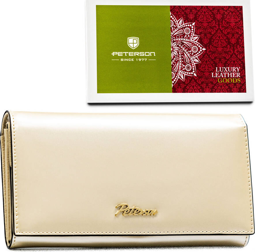 Veľká smotanová dámska peňaženka so zapínaním na patentky Peterson Y711 Peterson PTN 1N-411 Veľkosť: ONE SIZE